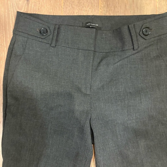 Ann Taylor $119 Charcoal Gray Flare Pants 8 W 16-17” R 10” I 32” EUC Rayon blend - Picture 5 of 10